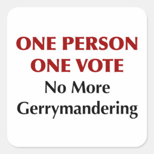 Eén persoon één stem, niet nog meer het zwartma vierkante sticker