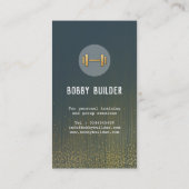 Een persoonlijke trainer-gouddumbbels op glitter visitekaartje (Achterkant)