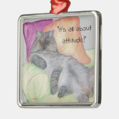 Een Perzisch Kat met houding Metalen Ornament (Links)