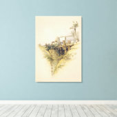 Een Perzisch waterwiel dat wordt gebruikt om water Canvas Afdruk (Insitu (Houten vloer))