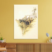 Een Perzisch waterwiel dat wordt gebruikt om water Canvas Afdruk (Insitu (Woonkamer))