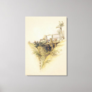 Een Perzisch waterwiel dat wordt gebruikt om water Canvas Afdruk