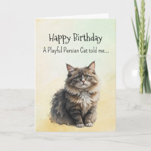 Een Perzische Kat Persoonlijkheid Verjaardag Leuk  Kaart