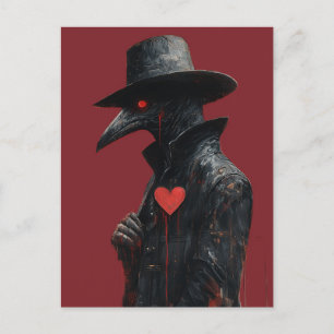 Een pestdokter met griezelkunst van het hart briefkaart