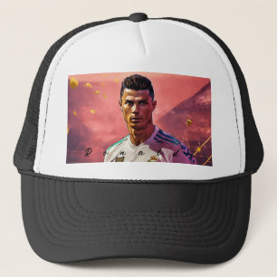 Een pet met het afbeelding van Ronaldo