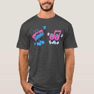 Een piano en een paar muzieknoten t-shirt