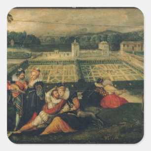 Een picknick in een Park Vierkante Sticker