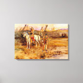 Een Piegan Flirt door Charles M. Russell Canvas Afdruk (Voorkant)