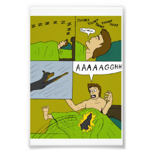 Een pijnlijke wakker foto afdruk