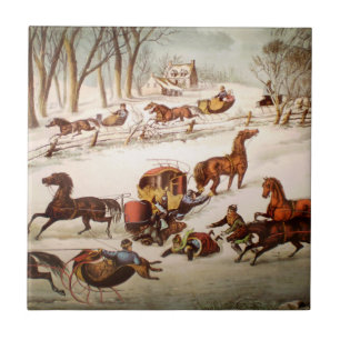 Een pil op de sneeuwberg tegeltje