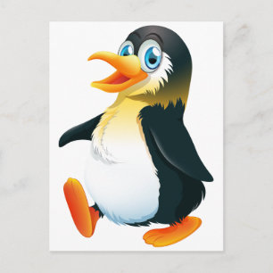 Een pinguïn die loopt briefkaart
