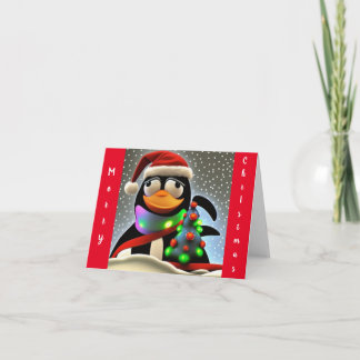 Een Pinguïn Kerstmis Kaart