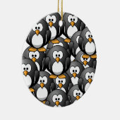 een pinguïn overbelasting keramisch ornament (Rechts)