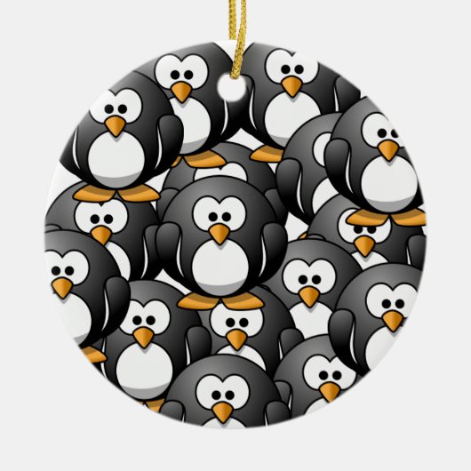 een pinguïn overbelasting keramisch ornament (Voorkant)