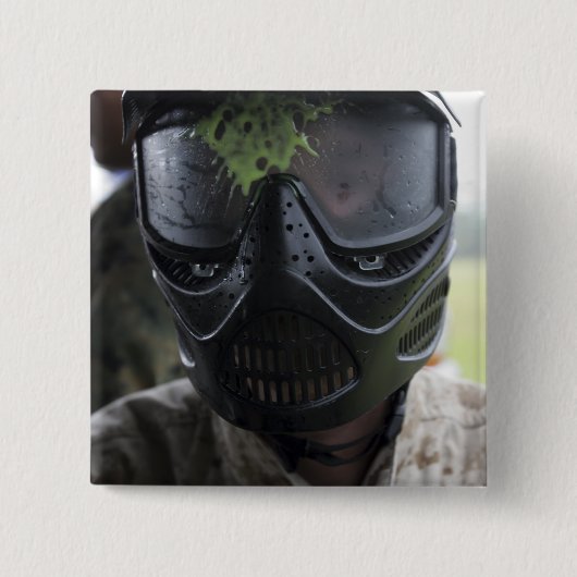 Een pintball-ronde vierkante button 5,1 cm (Voorkant)