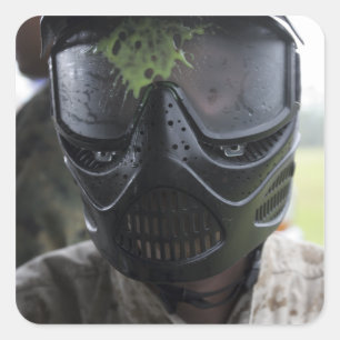 Een pintball-ronde vierkante sticker