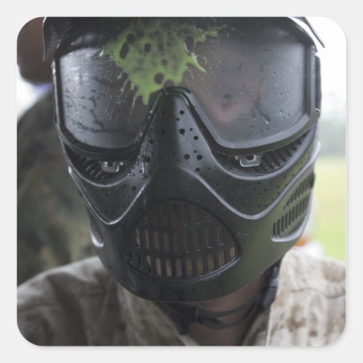 Een pintball-ronde vierkante sticker (Voorkant)