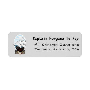 Een piraatschip etiket