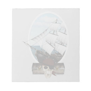 Een piraatschip notitieblok