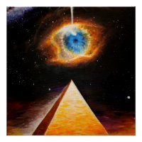 Een piramide onder het kosmische oog van God
