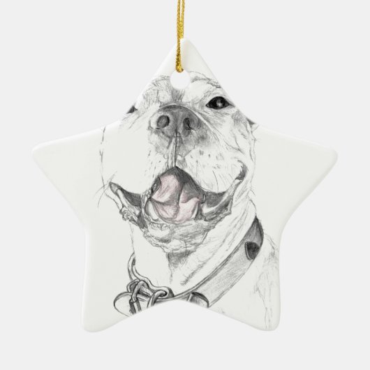 Een Pit Bull Smile Keramisch Ornament (Voorkant)