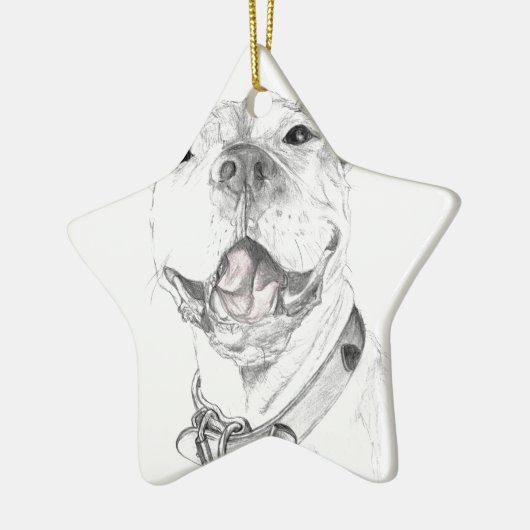 Een Pit Bull Smile Keramisch Ornament (Links)