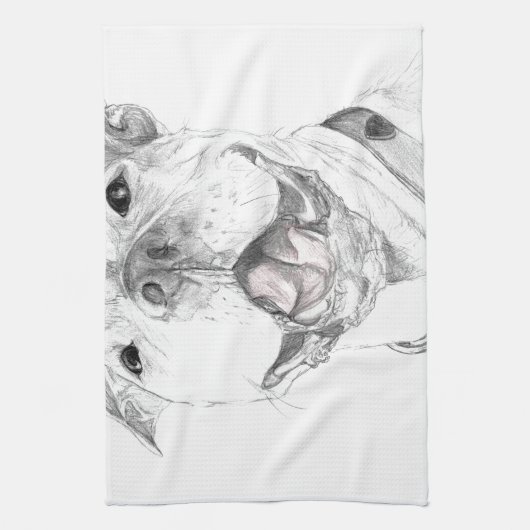 Een Pit Bull Smile Theedoek (Verticaal)