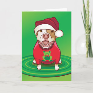 Een pitbull in een Beren T-shirt Feestdagen Kaart