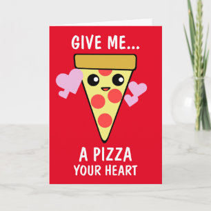 Een pizza Uw Valentijnsdag van het Hart Feestdagen Kaart