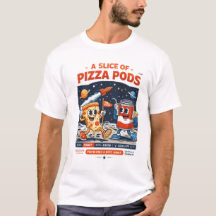 Een plak pizza-peulen – Space Pizza-cartoons T-shirt