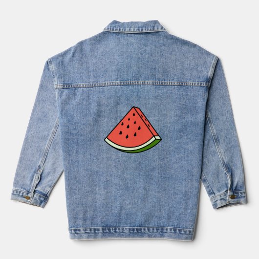 Een plak watermeloen denim jacket (Achterkant)