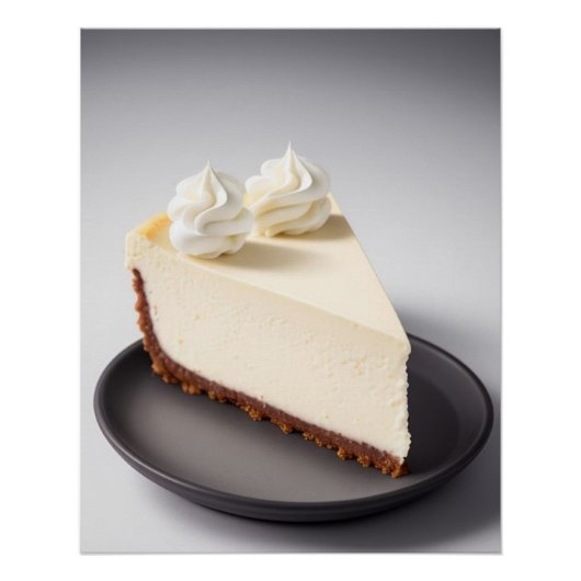 Een plakje cheesecake met slagroom perfect poster (Voorkant)
