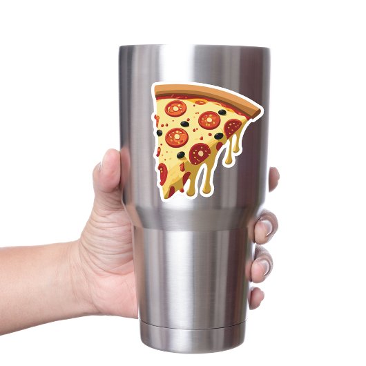 Een plakje Cheesy Peperoni Pizza Sticker