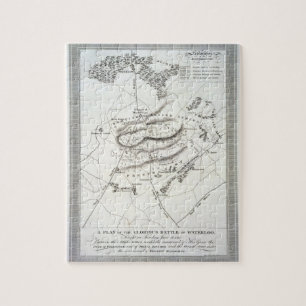 Een plan van de heerlijke waterloorslag (engravi) legpuzzel