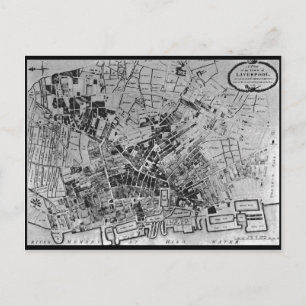 Een plan van Liverpool uit 1796 Briefkaart