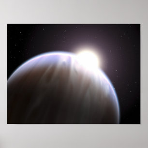 Een planeet buiten de zon met haar moederster poster