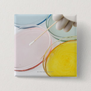 Een plastic handbediende bemonstering uit petrie vierkante button 5,1 cm