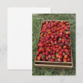 Een plat aardbeien notitiekaartje (Voorkant / Achterkant)