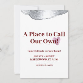 Een plek om onze eigen housewarming party glitter  kaart