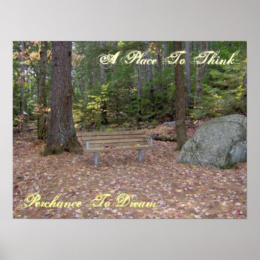 Een plek om te denken, kans om Poster te dromen (Voorkant)