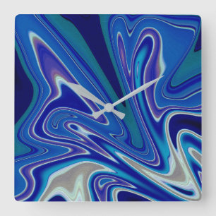 Een Plens Blauw  Vierkante Klok