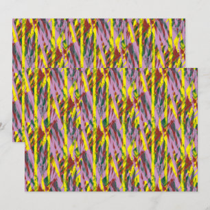 Een pluizige grijze kat met groene ogen zit op een bedankkaart