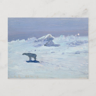 Een Polair Beer jacht in Moonlit Night, 1899 Briefkaart