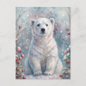 Een Polar Beer Cub in de winter Briefkaart (Voorkant)