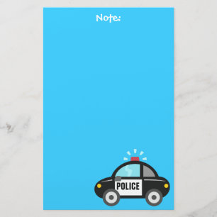 Een politiewagen met Siren voor kinderen Briefpapier