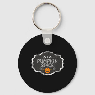 Een Pompoen Specerijen Matching Halloween Grappige Sleutelhanger