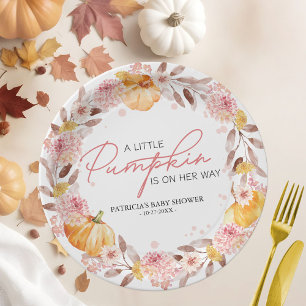 Een Pompoentje Is Op Komst Baby Shower Papieren Bordje