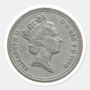 Een pond munt ronde sticker