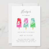 EÉN Popsiche Eerste verjaardag Partij Kaart (Voorkant)