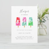 EÉN Popsiche Eerste verjaardag Partij Kaart (Staand voorkant)